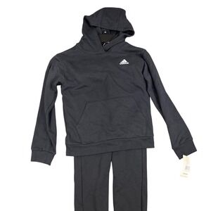 Adidas Youth M Boys Black 2 Piece‎ Set Hoodie Sweatpants Outfit
